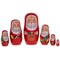 Set of 6 Santa with Christmas Gifts Wooden Nesting Dolls 5.5 Inches